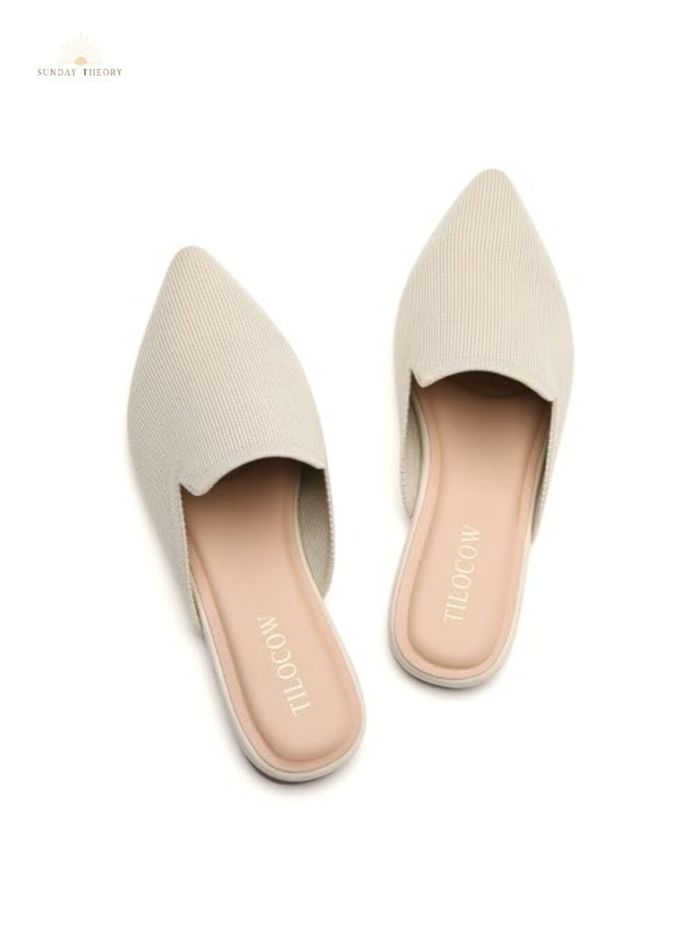Women's Knit Mules Slip On Loafers Backless Work Casual Flats
